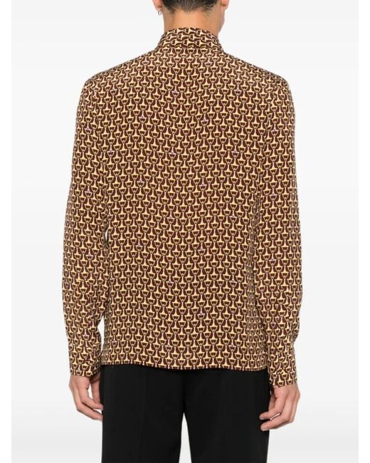 Gucci Brown Classic Skinny 'Horsebit' Shirt for men