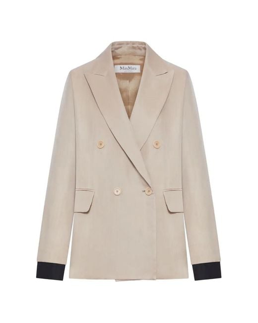 Max Mara Natural Silk Double-Breasted Jacket