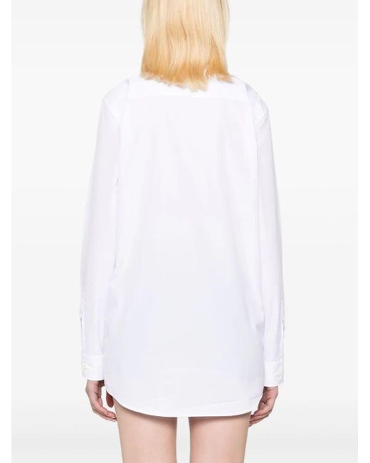 Miu Miu White Oversize-collar Cotton Shirt