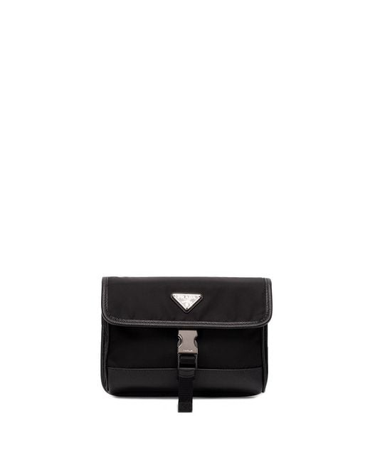 Prada Black Re-Nylon And Saffiano Smartphone Case for men