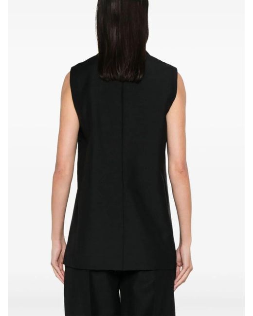 Fendi Black Wool Single-Breasted Vest