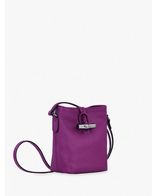 `Roseau Essential Colors` Extra Small Crossbody Bag di Longchamp in Purple