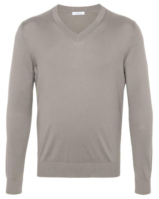 Malo Gray V-Neck Sweater for men