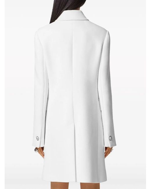 Versace White Spread-Collar Double-Breasted Coat