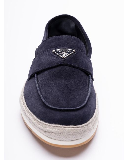 Prada Black Triangle-logo Slip-on Loafers for men
