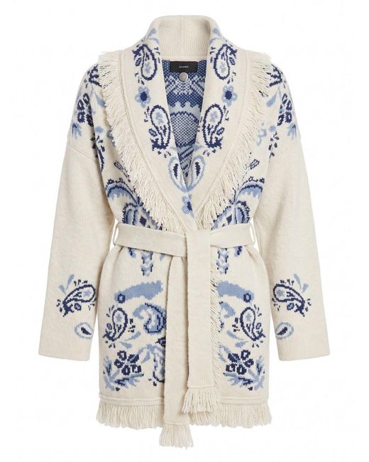 Alanui Blue 'Island Roots Foulard' Cardigan