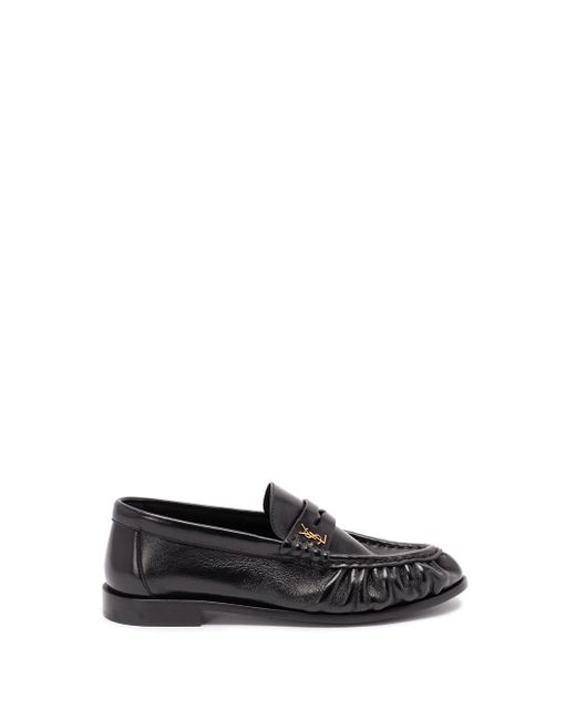 Saint Laurent White 'Le Loafer' Penny Slippers