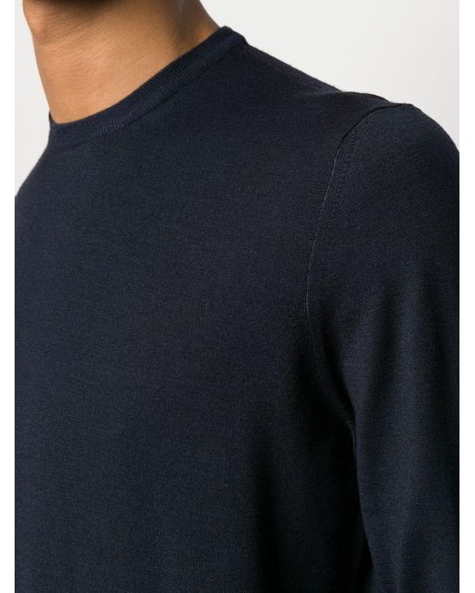 Drumohr Blue Long Sleeve Crew-Neck Sweater for men
