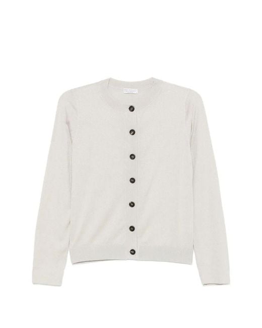 Brunello Cucinelli White Cardigan