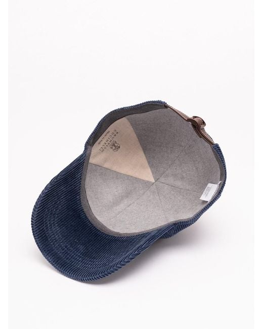 Brunello Cucinelli Blue Baseball Cap for men
