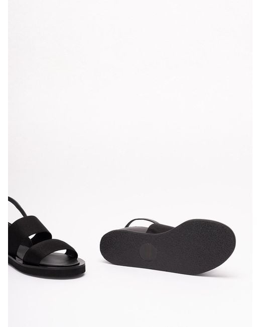 Max Mara Black Leather Flat Sandals