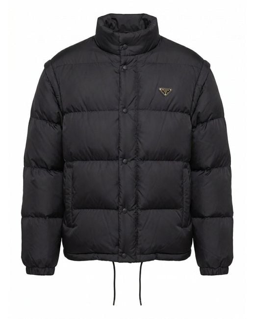 Prada Black Re-Nylon Down Jacket for men