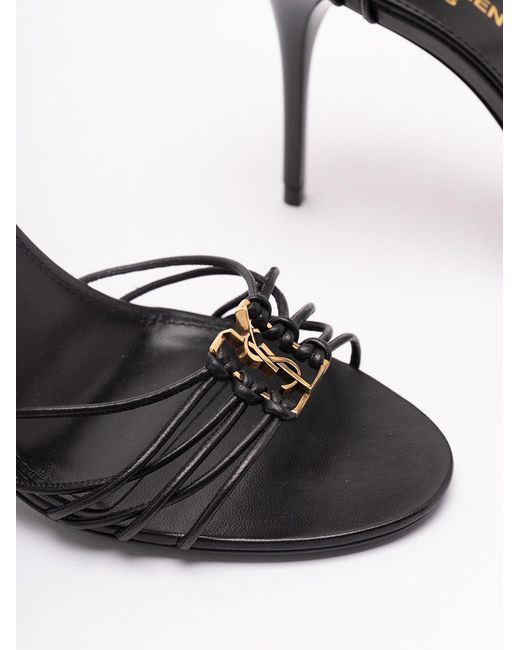 Saint Laurent White 'Babylone' Sandals