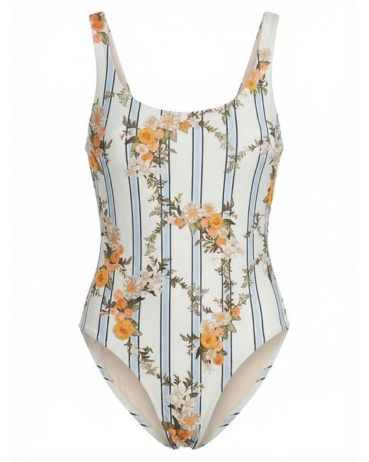 Agua Bendita White 'Gema Valle' One-Piece Swimsuit