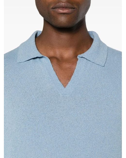 Drumohr Blue Short Sleeve Polo for men