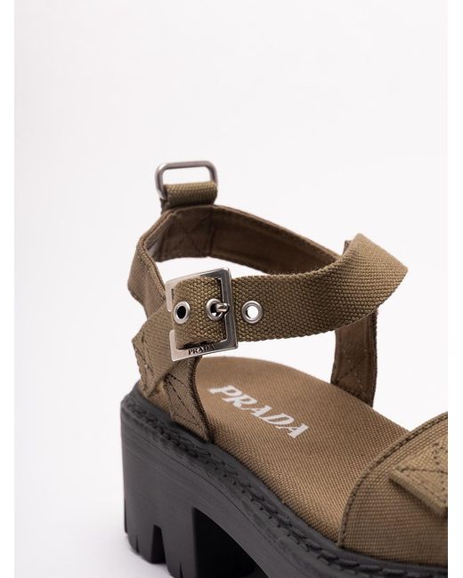 Prada White Cotton Sandals