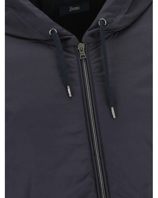 Herno Blue Padded Hooded Jacket for men