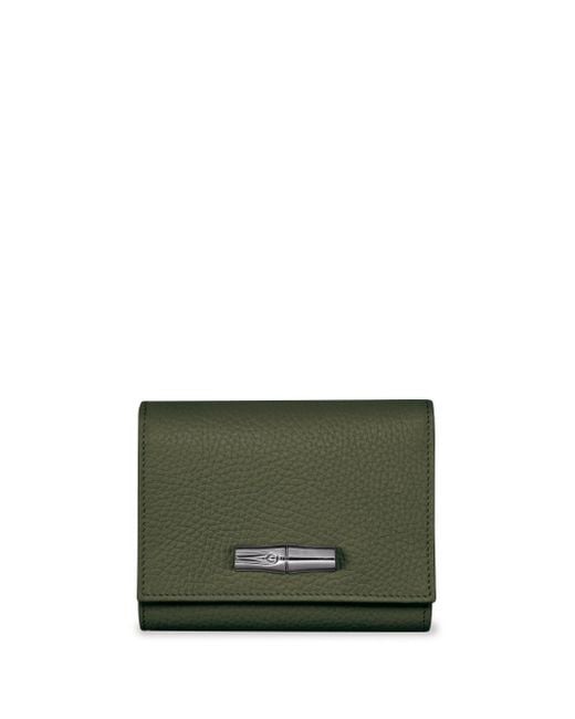 Longchamp Green `Roseau Essential` Wallet