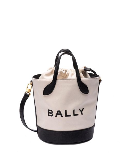 Bally White `Bar 8 Hours Spiro Eco` Bucket Bag