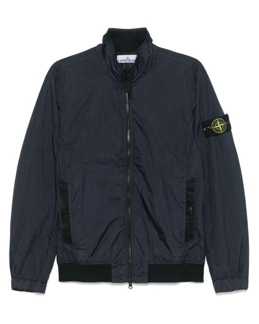 Stone Island Blue Garment Dyed Crinkle Reps Ny Jacket for men