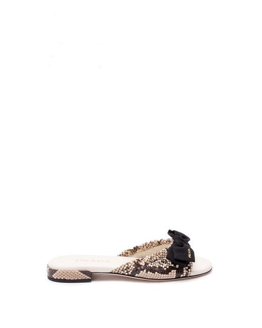 Prada White Ayers Slides