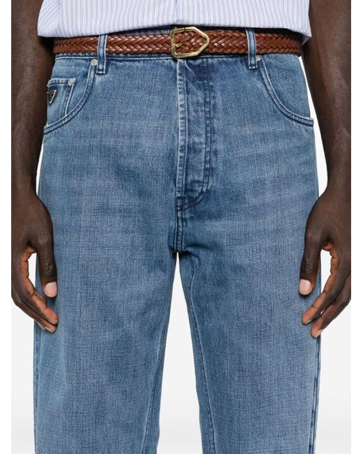 Prada Blue Mid-Rise Straight Jeans for men