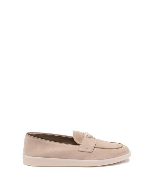 Prada Pink Suede Loafers for men