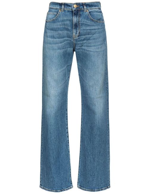 Pinko Blue Wide-leg Vintage Denim Jeans