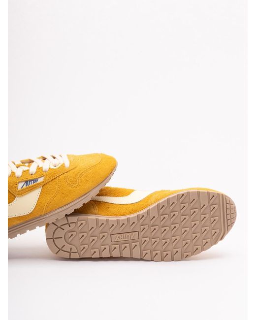 Autry Yellow 'Windspin' Low-Top Sneakers