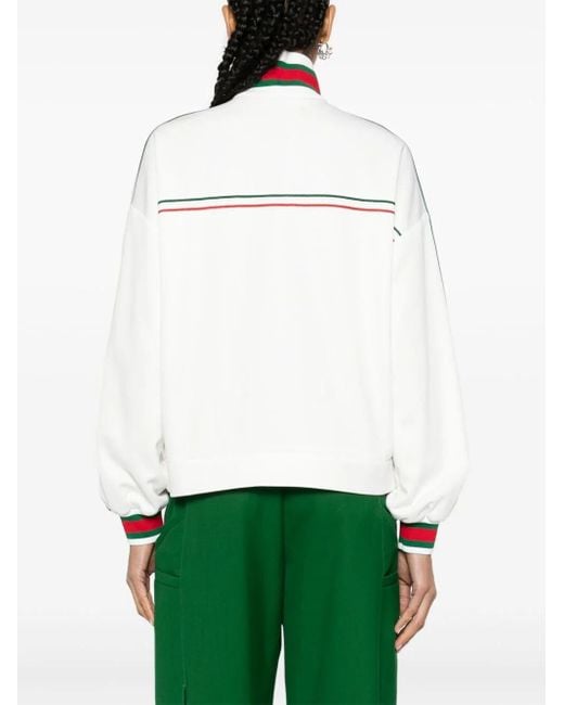 Gucci White Web-stripe Technical-jersey Jacket