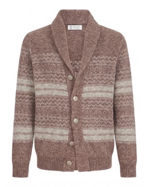 Brunello Cucinelli Brown Cardigan for men