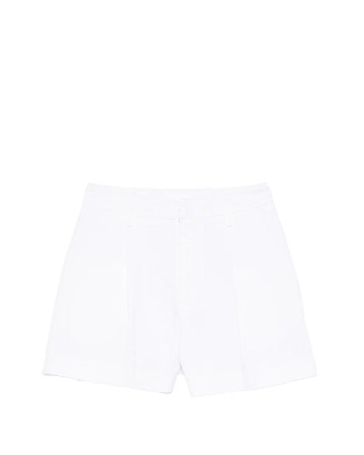 Dondup White 'Lori' Loose Shorts