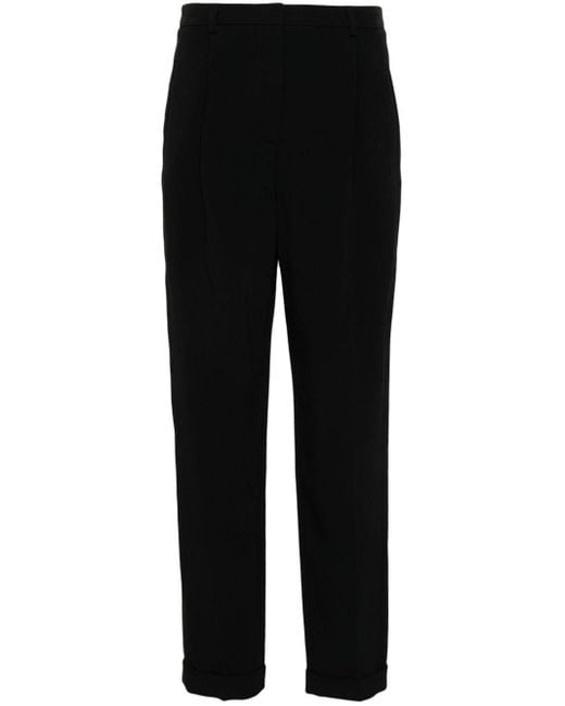 Giorgio Armani Black High-Waist Tailored Pants With Straight-Leg Silhouette