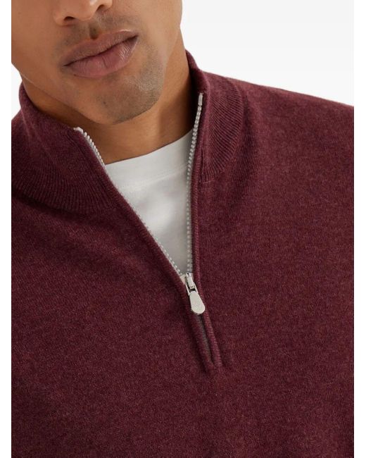 Brunello Cucinelli Red Cashmere Sweater for men