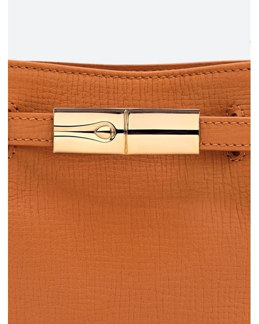 Longchamp Orange 'Le Smart Flow' Extra Small Bucket Bag