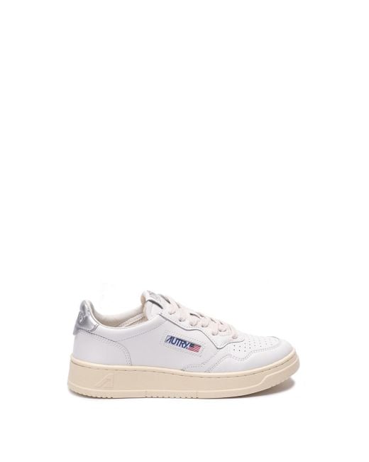 Autry White 'Medalist' Low-Top Sneakers