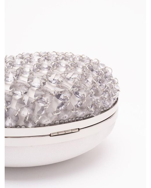 Self-Portrait Multicolor Oval Crystal Chain Clutch Bag