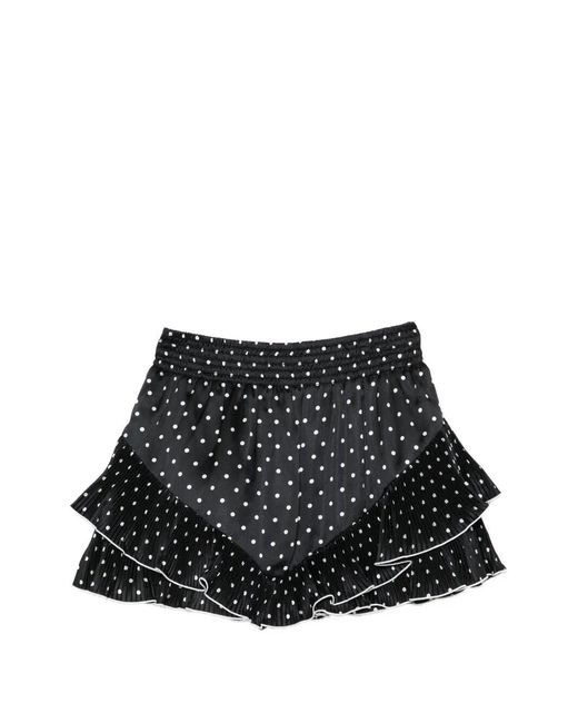 Self-Portrait Black Polka Dot Frill Mini Skirt