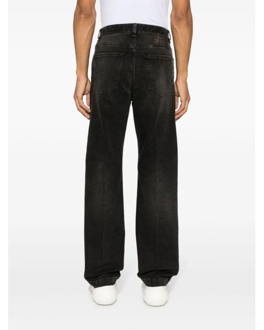 Fendi Black Mid-rise Straight-leg Jeans for men