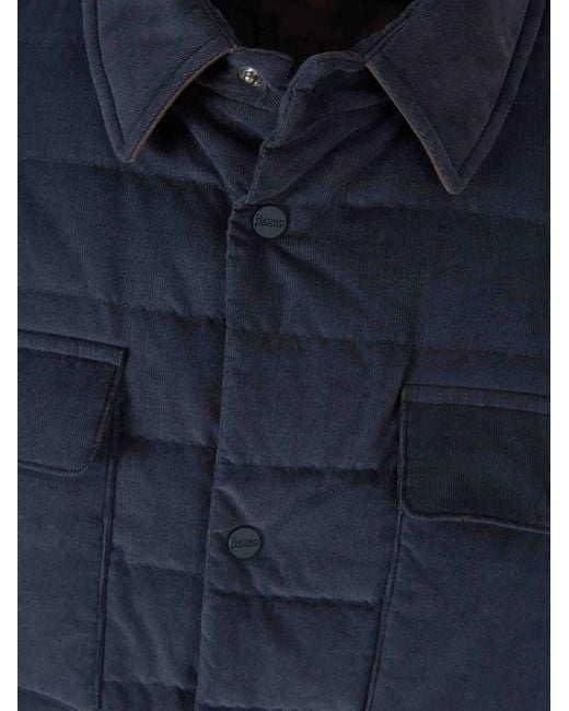 Herno Blue Quilted Cotton Jacket for men