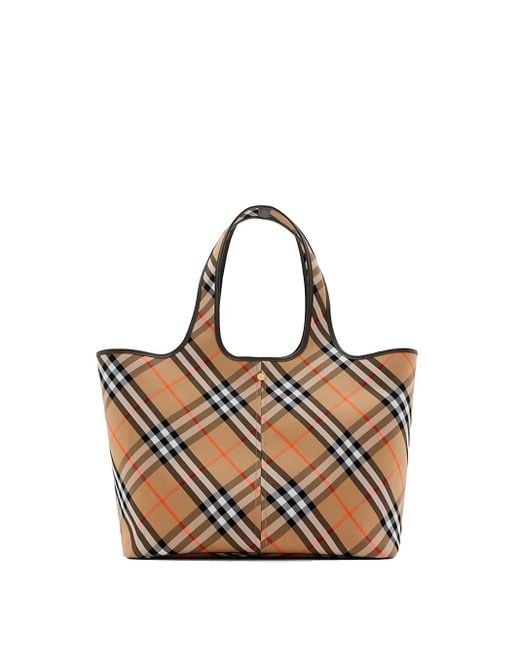 Burberry Natural Medium `Check` Tote Bag