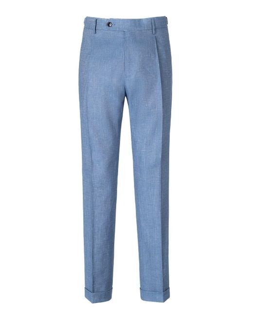 Berwich Blue Relaxed Fit Pants for men