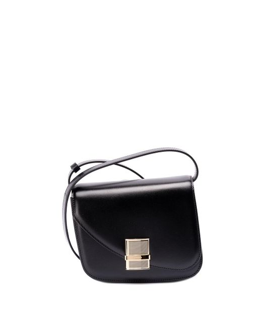 Ferragamo Black `Oyster` Flap Bag