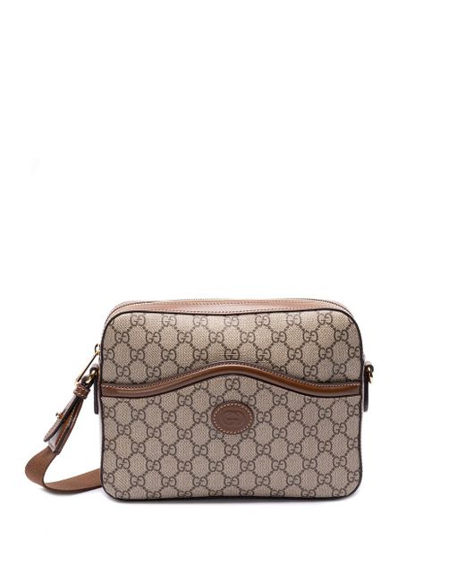 Gucci Gray Messenger Bag With `Interlocking G` for men