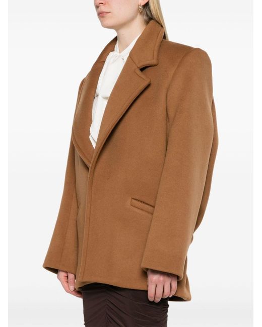 Saint Laurent Brown Single Breasted Short Coat