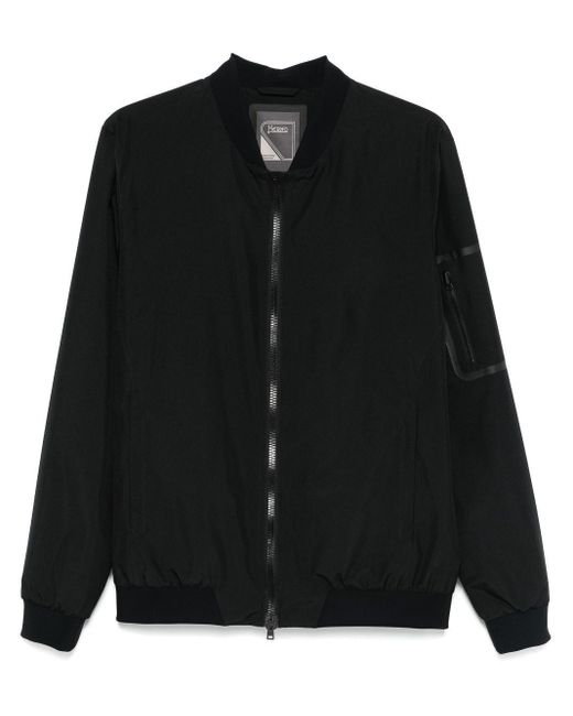 Herno Black Advanced Windstopper Bomber Raincoat For for men