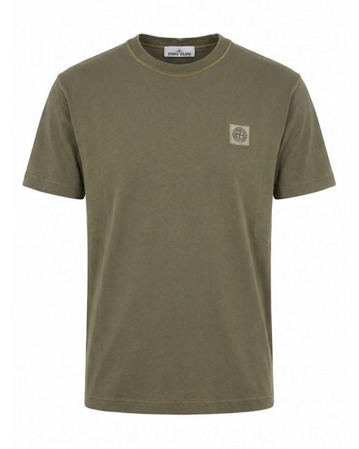 Stone Island Green Organic Cotton Jersey T-Shirt for men