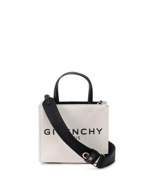 Givenchy Mini `gtote` Shopping Bag In Canvas in White Lyst
