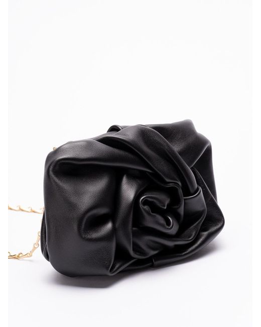 Burberry Black `Rose` Clutch Bag With Chain
