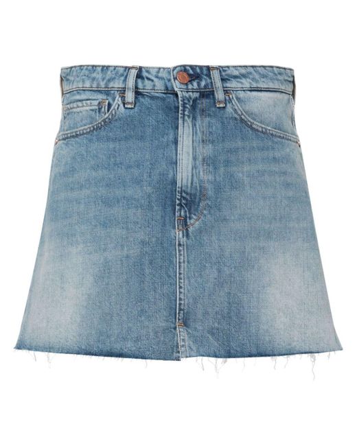 3x1 Blue `Celine A Split` Mini Denim Skirt
